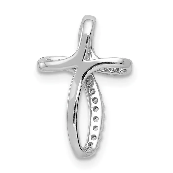 Goldia Necklaces Solid 14k White Gold 115ct Simulated CZ Cross Pendant Goldia Necklaces Solid 14k White Gold 115ct Simulated CZ Cross Pendant