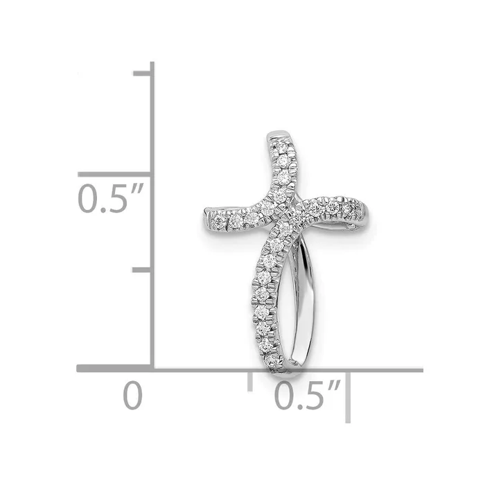 Goldia Necklaces Solid 14k White Gold 115ct Simulated CZ Cross Pendant Goldia Necklaces Solid 14k White Gold 115ct Simulated CZ Cross Pendant