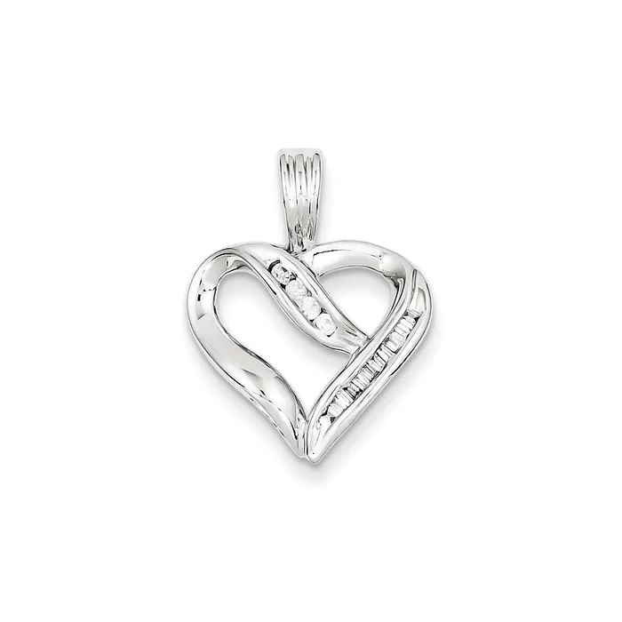 Goldia Necklaces Sterling Silver Diamond Heart Pendant