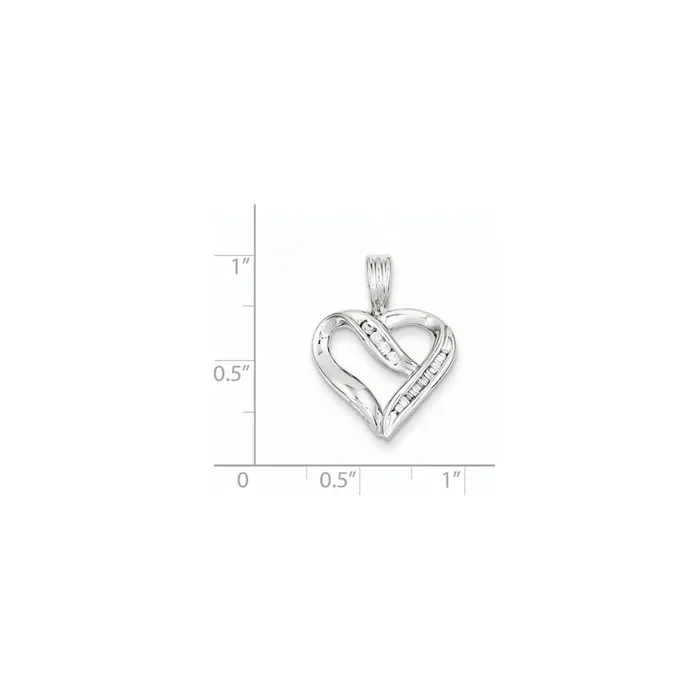 Goldia Necklaces Sterling Silver Diamond Heart Pendant