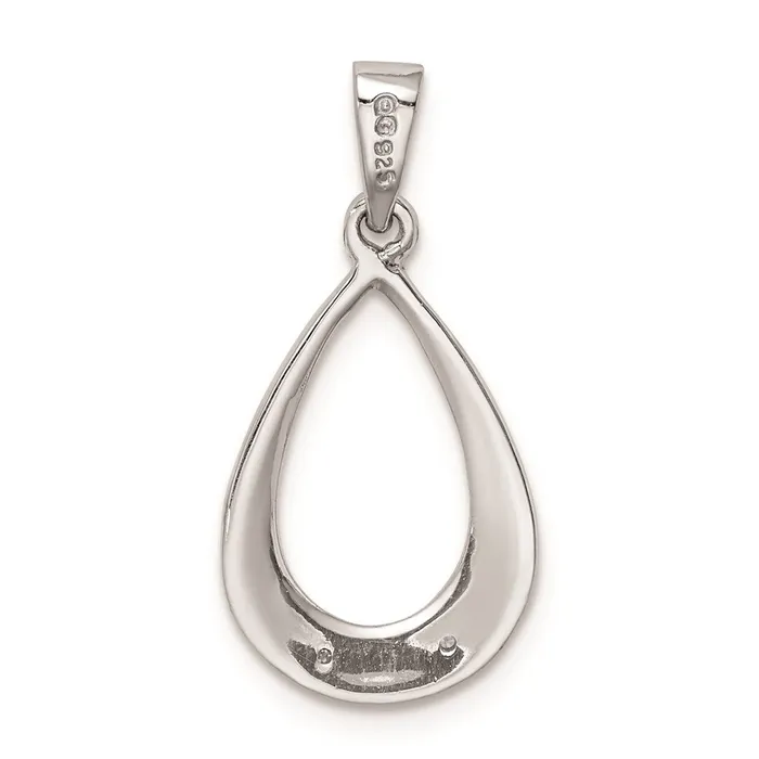 Goldia Necklaces Sterling Silver Rhodium Plated Diamond Teardrop Pendant