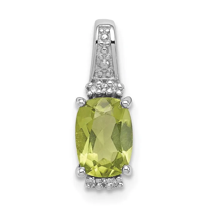 Goldia Necklaces Sterling Silver Rhodium Plated Diamond u0026 Peridot Pendant Goldia Necklaces Sterling Silver Rhodium Plated Diamond u0026 Peridot Pendant