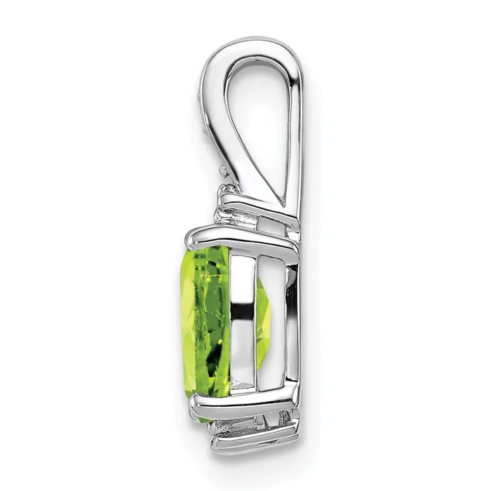 Goldia Necklaces Sterling Silver Rhodium Plated Diamond u0026 Peridot Pendant