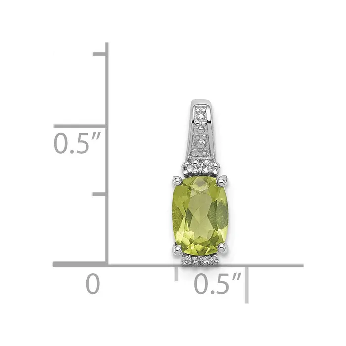 Goldia Necklaces Sterling Silver Rhodium Plated Diamond u0026 Peridot Pendant