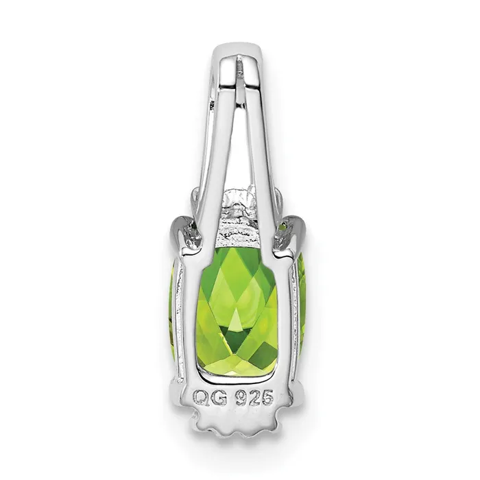 Goldia Necklaces Sterling Silver Rhodium Plated Diamond u0026 Peridot Pendant