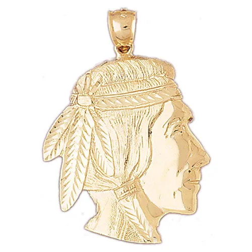 Goldia PreStyled Sets 14K Gold Native Indian Pendant