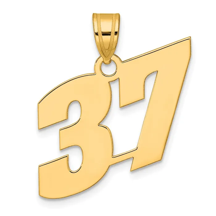 Goldia PreStyled Sets 14k Yellow Gold Polished Block Number 37 Pendant