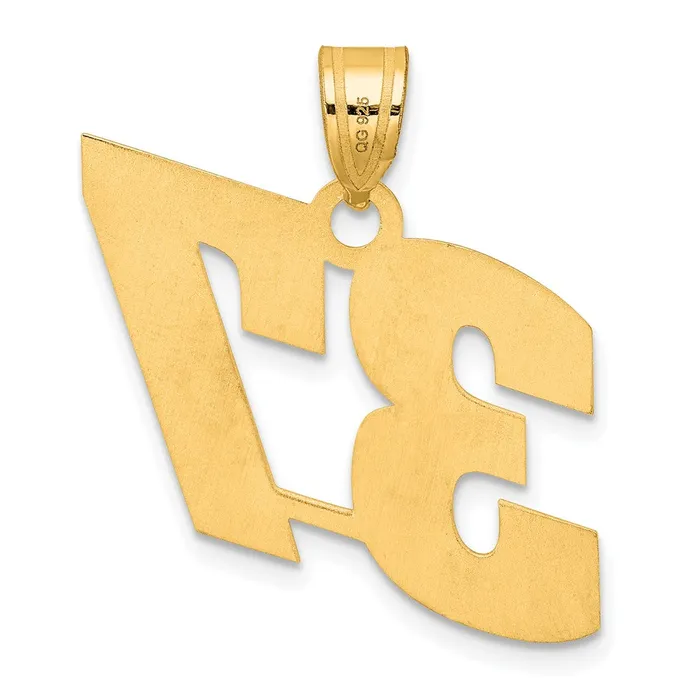 Goldia PreStyled Sets 14k Yellow Gold Polished Block Number 37 Pendant