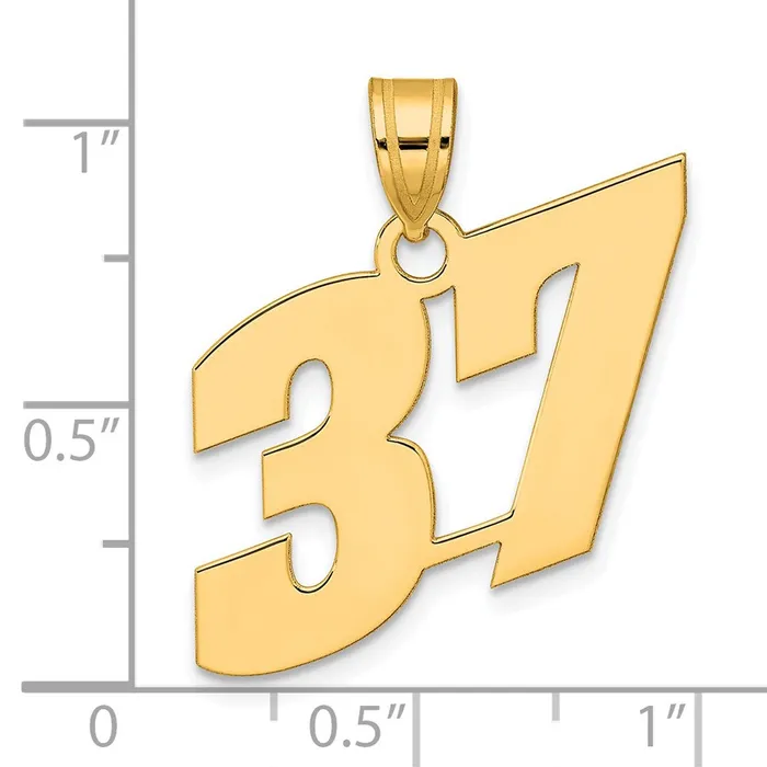 Goldia PreStyled Sets 14k Yellow Gold Polished Block Number 37 Pendant