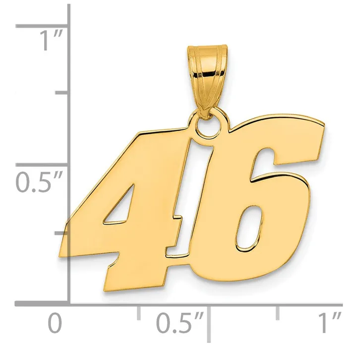 Goldia PreStyled Sets 14k Yellow Gold Polished Block Number 46 Pendant