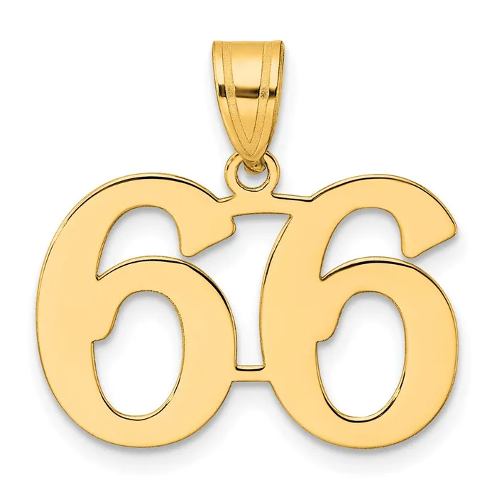 Goldia PreStyled Sets 14k Yellow Gold Polished Number 66 Pendant
