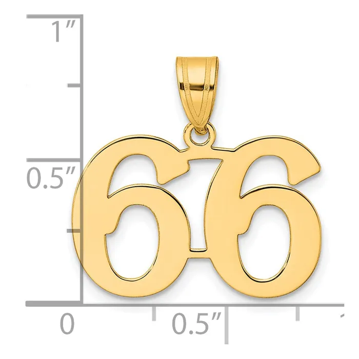 Goldia PreStyled Sets 14k Yellow Gold Polished Number 66 Pendant