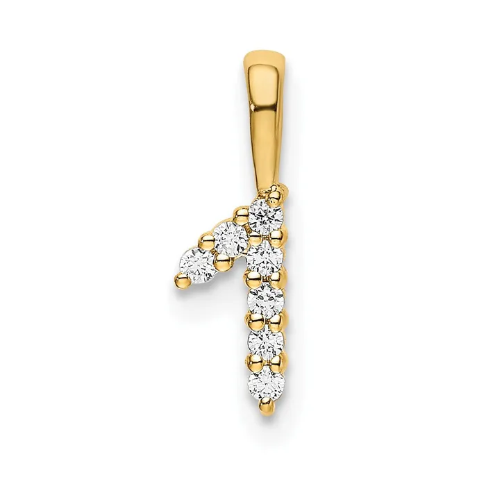 Goldia PreStyled Sets 14K Yellow Gold Real Diamond Number 1 Pendant