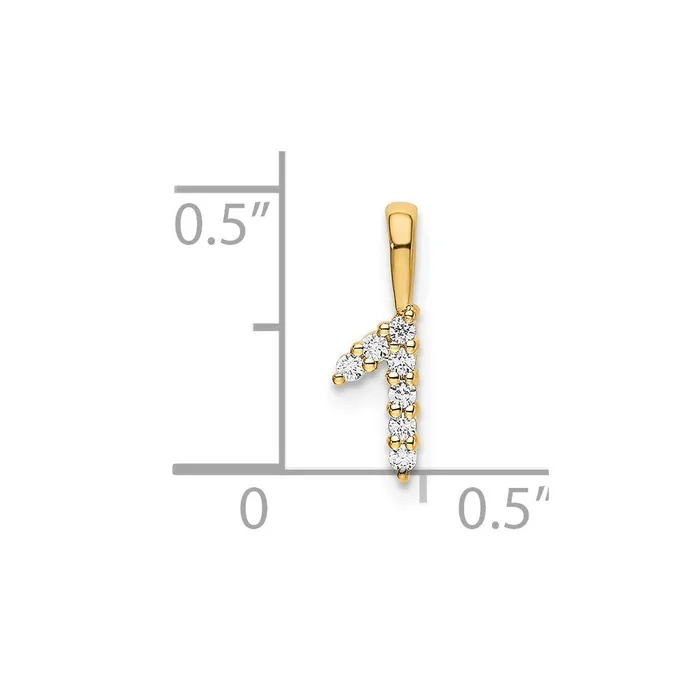 Goldia PreStyled Sets 14K Yellow Gold Real Diamond Number 1 Pendant