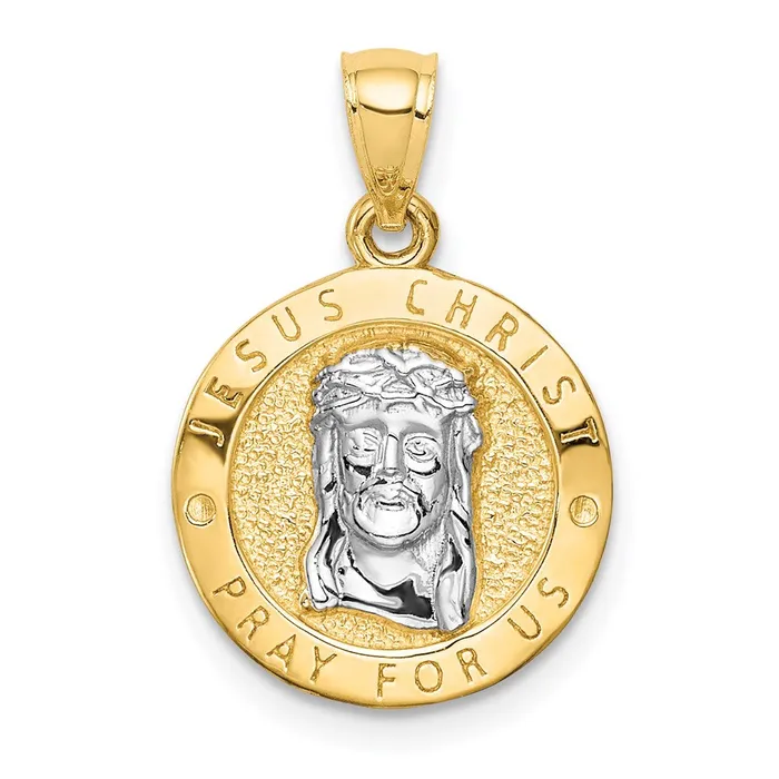 Goldia PreStyled Sets 14k Yellow Rhodium Gold wRhodium Last Super Jesus Reversible Pendant
