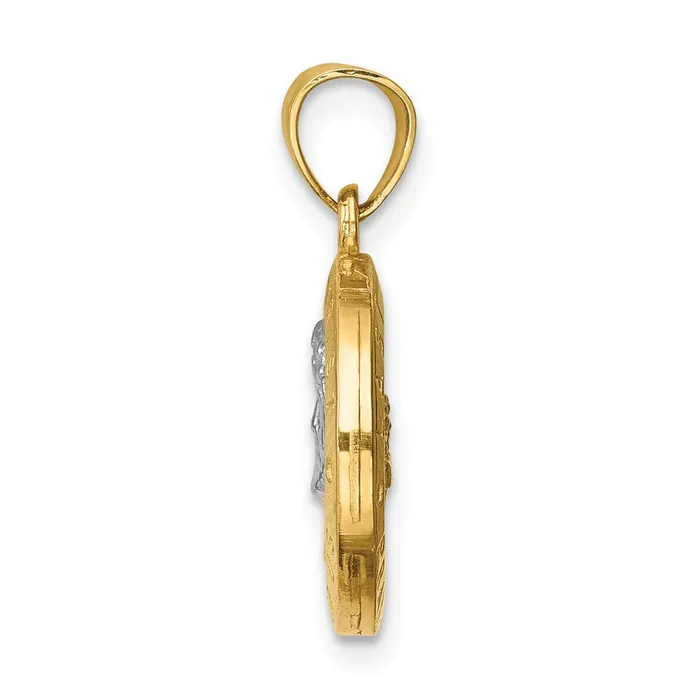 Goldia PreStyled Sets 14k Yellow Rhodium Gold wRhodium Last Super Jesus Reversible Pendant