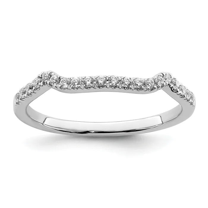 Goldia Rings 012ct CZ Solid Real 14k White Polish Matching Wedding Wedding Band Ring Goldia Rings 012ct CZ Solid Real 14k White Polish Matching Wedding Wedding Band Ring