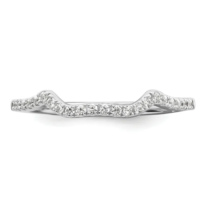 Goldia Rings 012ct CZ Solid Real 14k White Polish Matching Wedding Wedding Band Ring