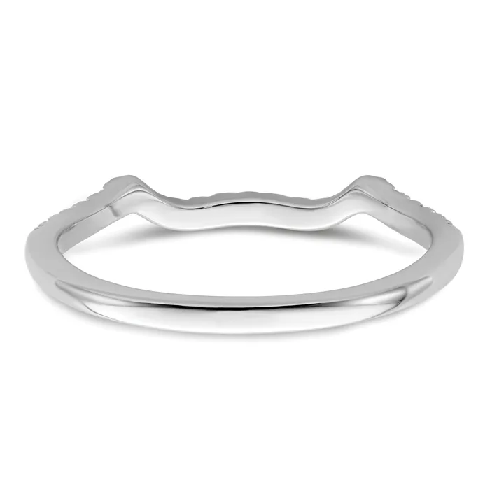 Goldia Rings 012ct CZ Solid Real 14k White Polish Matching Wedding Wedding Band Ring