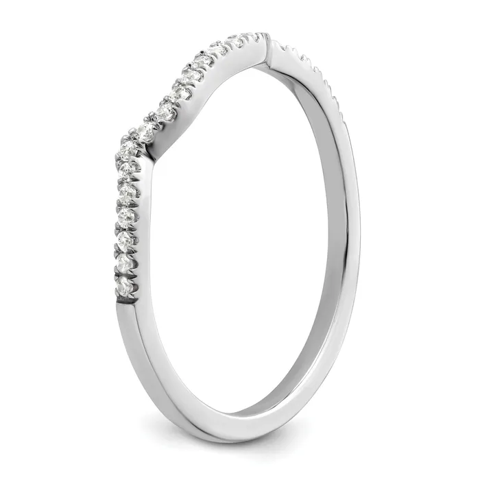 Goldia Rings 012ct CZ Solid Real 14k White Polish Matching Wedding Wedding Band Ring