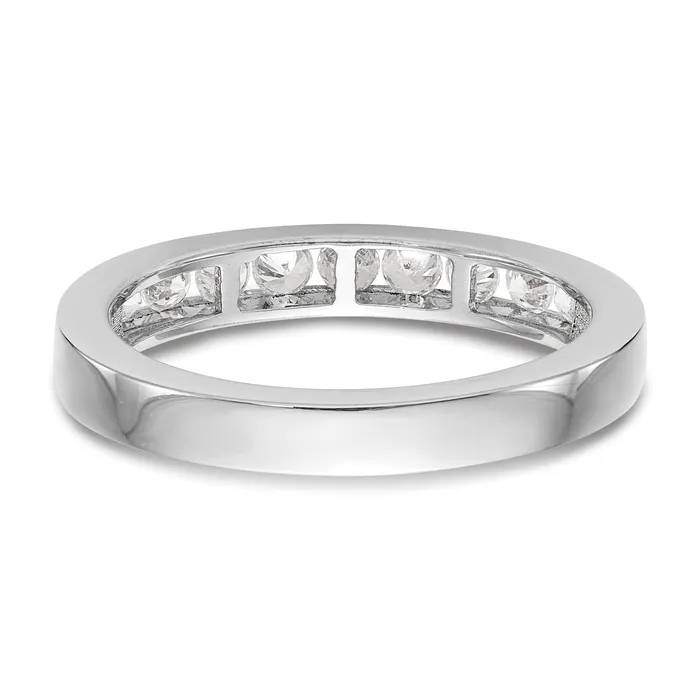 Goldia Rings 017ct CZ Solid Real 14K White Gold Wedding Wedding Band Ring