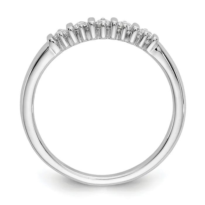 Goldia Rings 025ct CZ Solid Real 14K White Gold 5Stone Wedding Band Ring