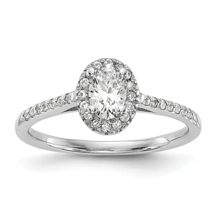 Goldia Rings 025ct CZ Solid Real 14K White Gold Oval Oval Halo Engagement Ring Goldia Rings 025ct CZ Solid Real 14K White Gold Oval Oval Halo Engagement Ring