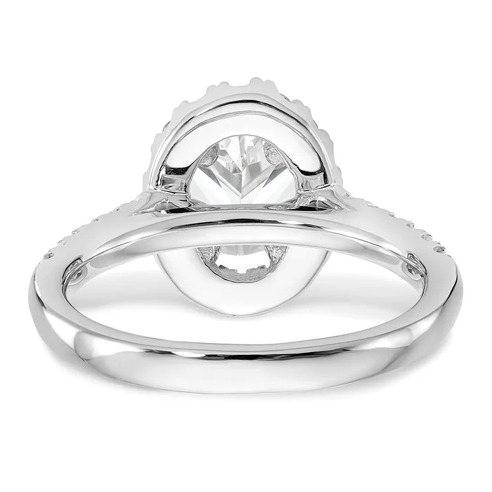 Goldia Rings 025ct CZ Solid Real 14K White Gold Oval Oval Halo Engagement Ring