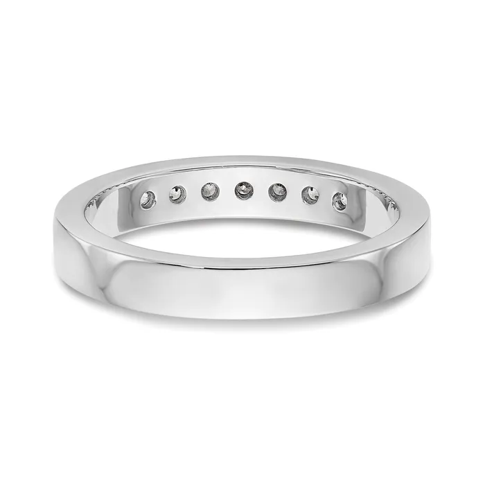 Goldia Rings 027ct CZ Solid Real 14K White Gold 7Stone Channel Wedding Band Ring