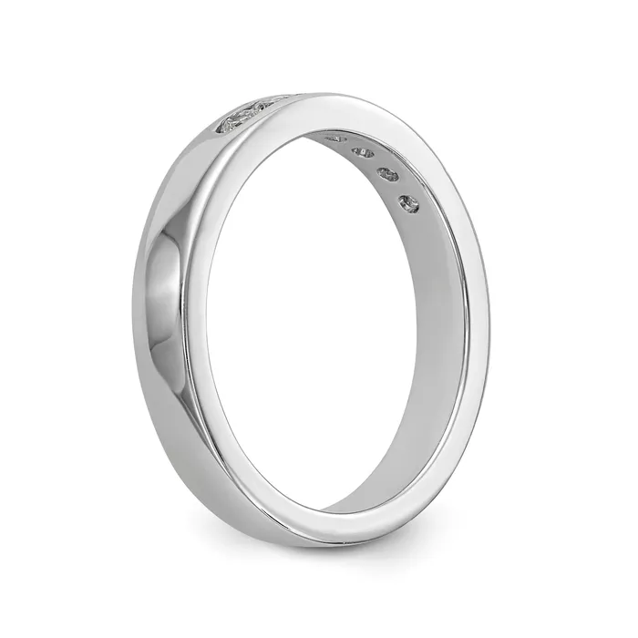 Goldia Rings 027ct CZ Solid Real 14K White Gold 7Stone Channel Wedding Band Ring
