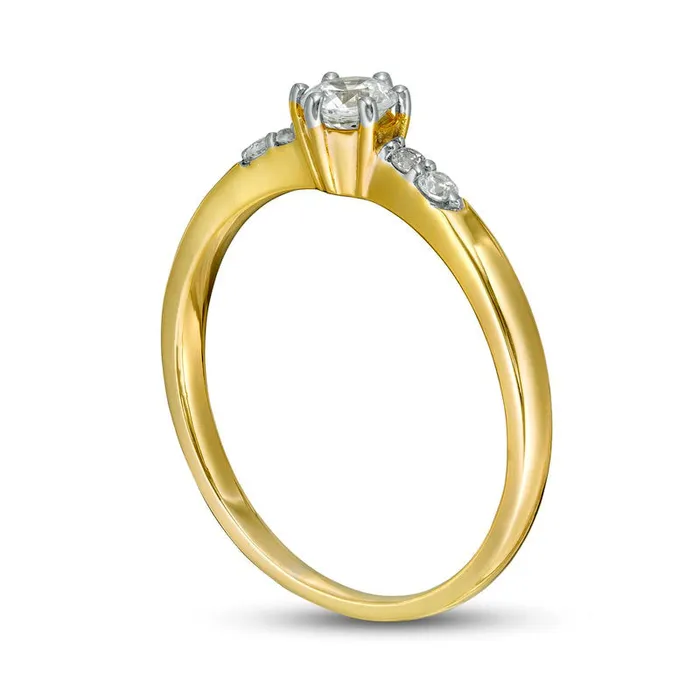 Goldia Rings 033 CT TW Natural Diamond Engagement Ring in Solid 10K Yellow Gold Goldia Rings 033 CT TW Natural Diamond Engagement Ring in Solid 10K Yellow Gold