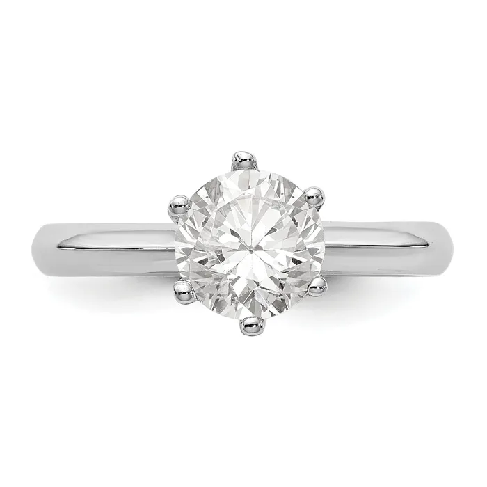 Goldia Rings 033ct CZ Solid Real 14k White Gold Solitaire Engagement Ring