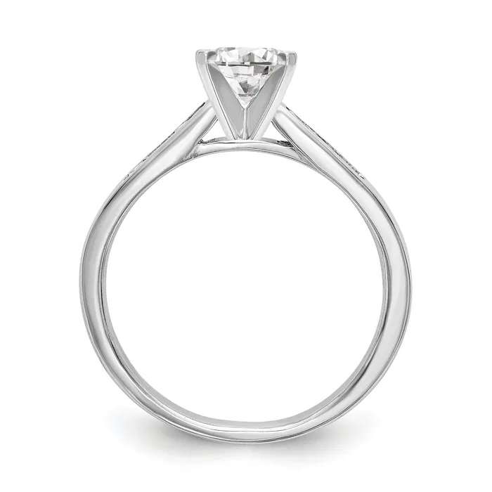 Goldia Rings 035ct CZ Solid Real 14K White Gold Peg Set Engagement Ring