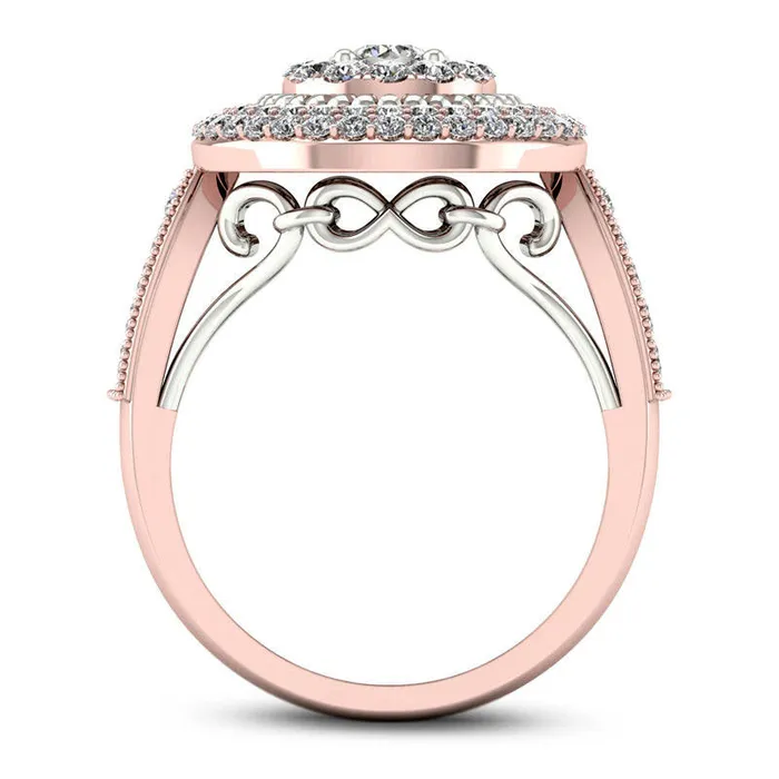 Goldia Rings 050 CT TW Natural Diamond Triple Frame Antique VintageStyle Engagement Ring in Solid 14K TwoTone Gold Goldia Rings 050 CT TW Natural Diamond Triple Frame Antique VintageStyle Engagement Ring in Solid 14K TwoTone Gold
