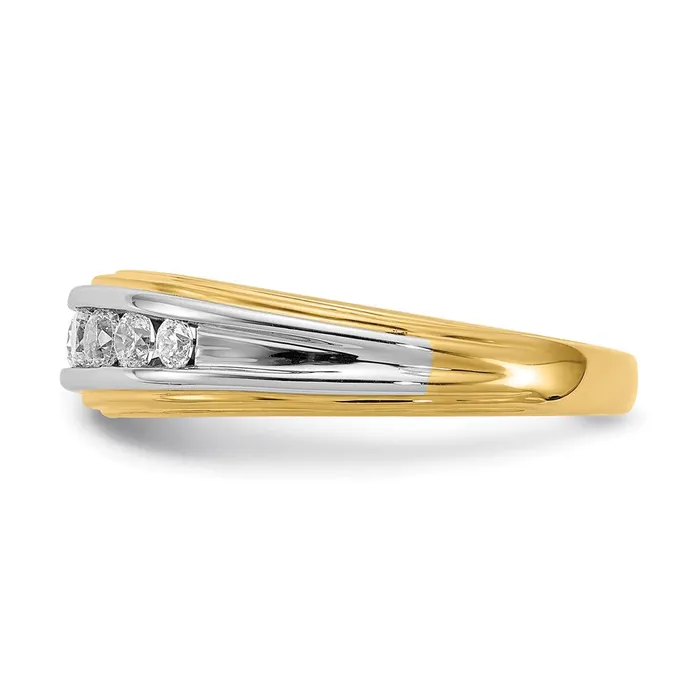 Goldia Rings 050ct CZ Solid Real 14k Yellow White Gold Mens Ring