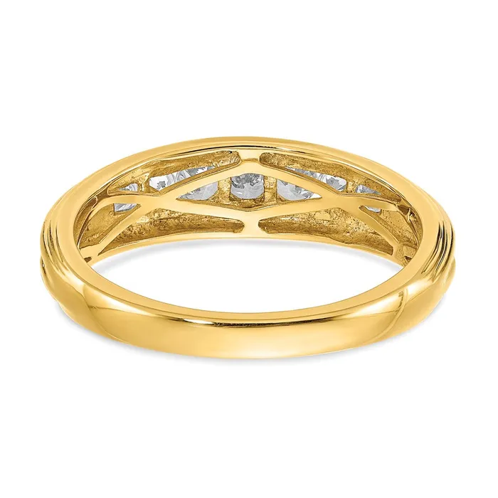Goldia Rings 050ct CZ Solid Real 14k Yellow White Gold Mens Ring
