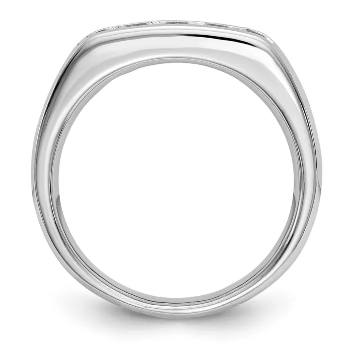 Goldia Rings 060ct CZ Solid Real 14K White Gold 5Stone Channel Wedding Band Ring
