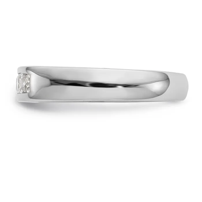 Goldia Rings 060ct CZ Solid Real 14K White Gold 5Stone Channel Wedding Band Ring