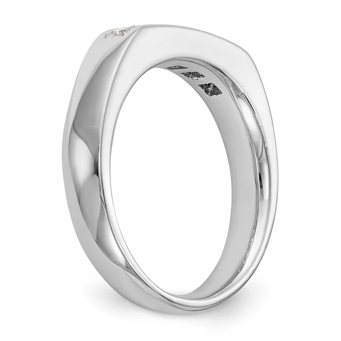 Goldia Rings 060ct CZ Solid Real 14K White Gold 5Stone Channel Wedding Band Ring