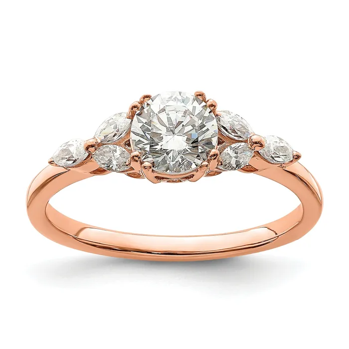 Goldia Rings 075ct CZ Solid Real 14k Rose Polish 34ct Round Engagement Dia Ring Goldia Rings 075ct CZ Solid Real 14k Rose Polish 34ct Round Engagement Dia Ring