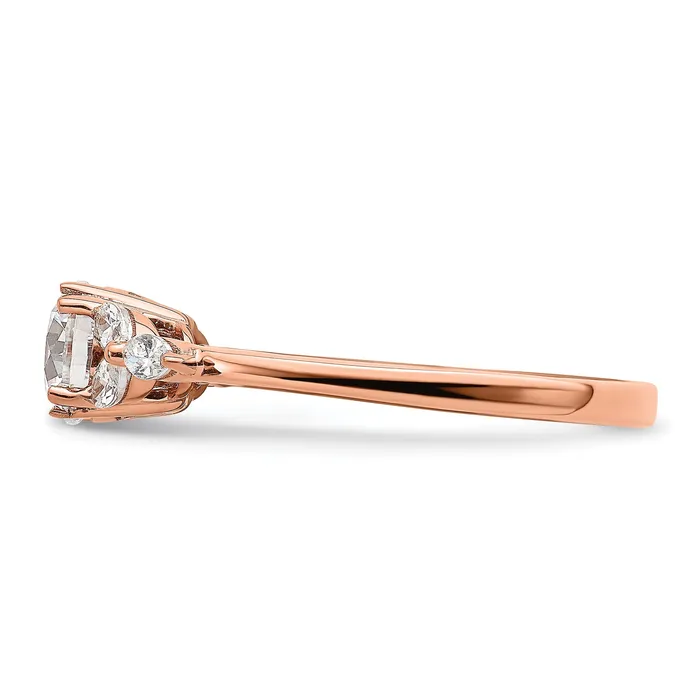 Goldia Rings 075ct CZ Solid Real 14k Rose Polish 34ct Round Engagement Dia Ring