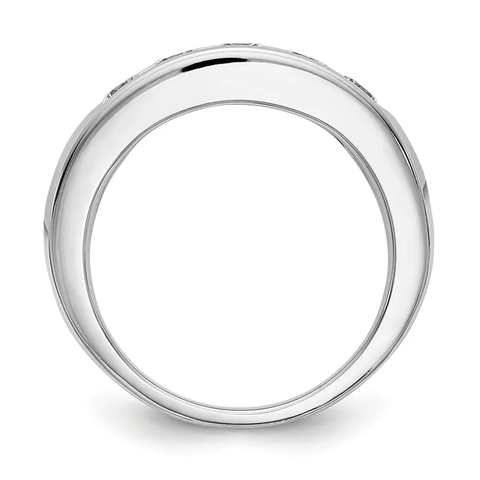 Goldia Rings 075ct CZ Solid Real 14K White Gold 5Stone Channel Wedding Band Ring
