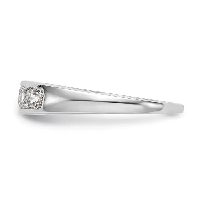 Goldia Rings 075ct CZ Solid Real 14K White Gold 5Stone Channel Wedding Band Ring