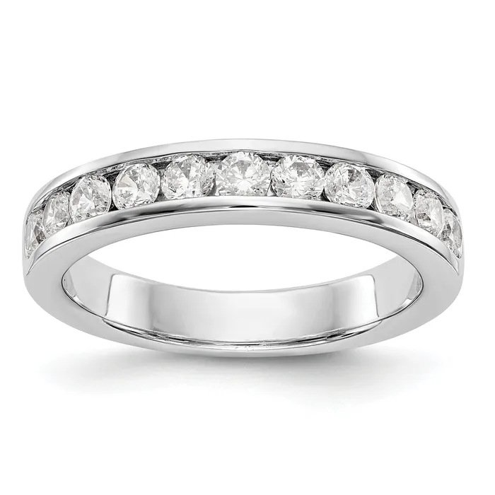 Goldia Rings 077ct CZ Solid Real 14K White Gold 1126mm Stone Channel Wedding Band Ring Goldia Rings 077ct CZ Solid Real 14K White Gold 1126mm Stone Channel Wedding Band Ring