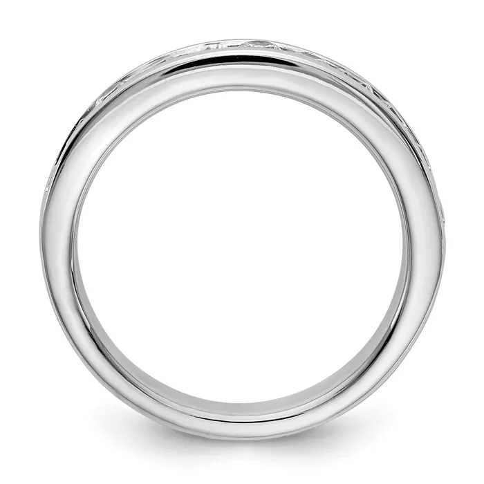 Goldia Rings 077ct CZ Solid Real 14K White Gold 1126mm Stone Channel Wedding Band Ring
