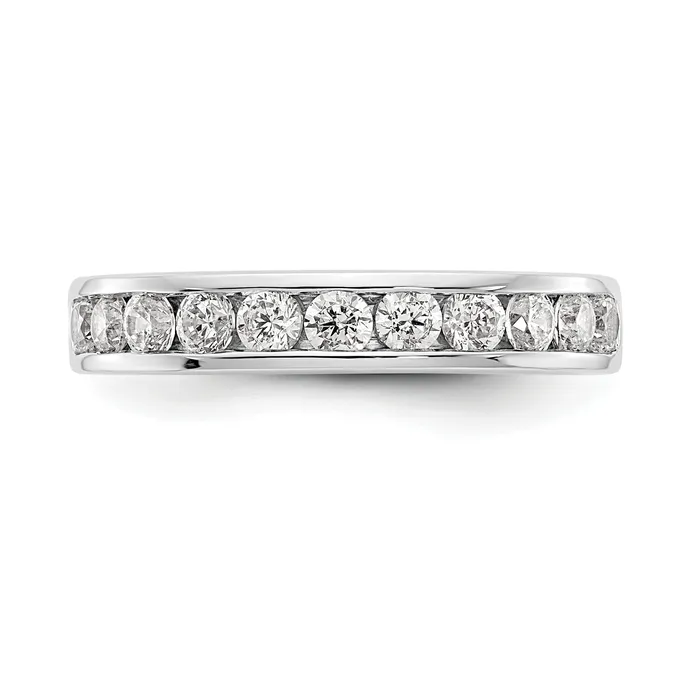 Goldia Rings 077ct CZ Solid Real 14K White Gold 1126mm Stone Channel Wedding Band Ring