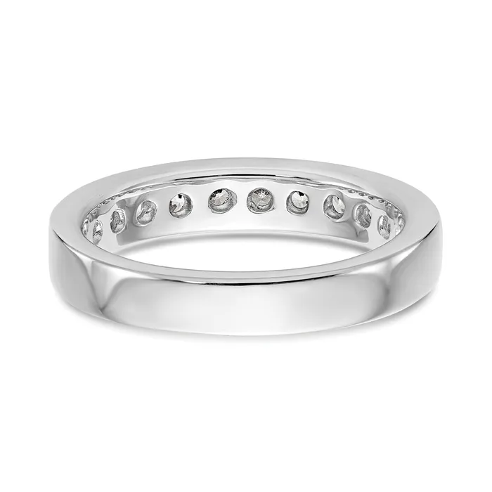 Goldia Rings 077ct CZ Solid Real 14K White Gold 1126mm Stone Channel Wedding Band Ring