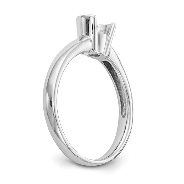 Goldia Rings 100ct CZ Solid Real 14K White Gold Round Bezel Solitaire Engagement Ring