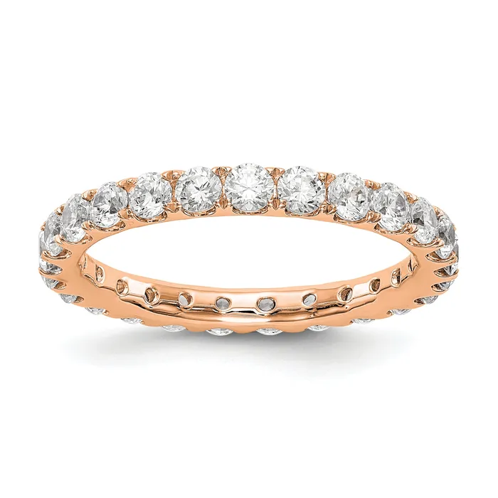 Goldia Rings 14k Rose Gold 1 12 Ct Lab Grown Diamond VSSI G Shared Prong Eternity Band Ring Goldia Rings 14k Rose Gold 1 12 Ct Lab Grown Diamond VSSI G Shared Prong Eternity Band Ring