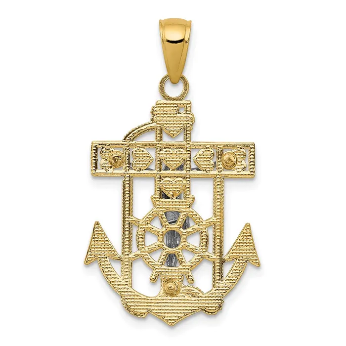 Goldia Rings 14k Twotone Gold Mariners Crucifix Pendant